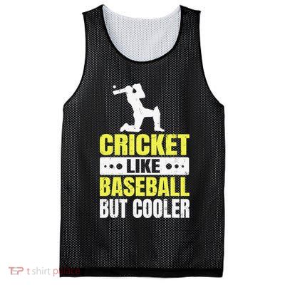 Cricket It’s Like Baseball But Cooler Funny Cricket Player Mesh Reversible Basketball Jersey Tank