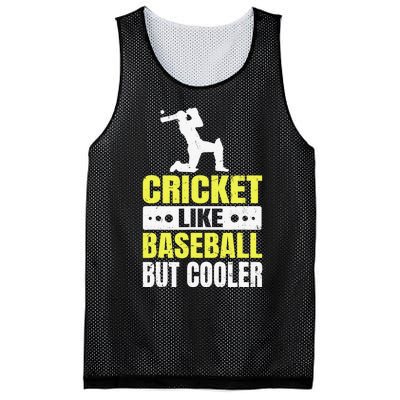 Cricket It’s Like Baseball But Cooler Funny Cricket Player Mesh Reversible Basketball Jersey Tank