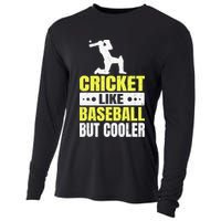 Cricket It’s Like Baseball But Cooler Funny Cricket Player Cooling Performance Long Sleeve Crew