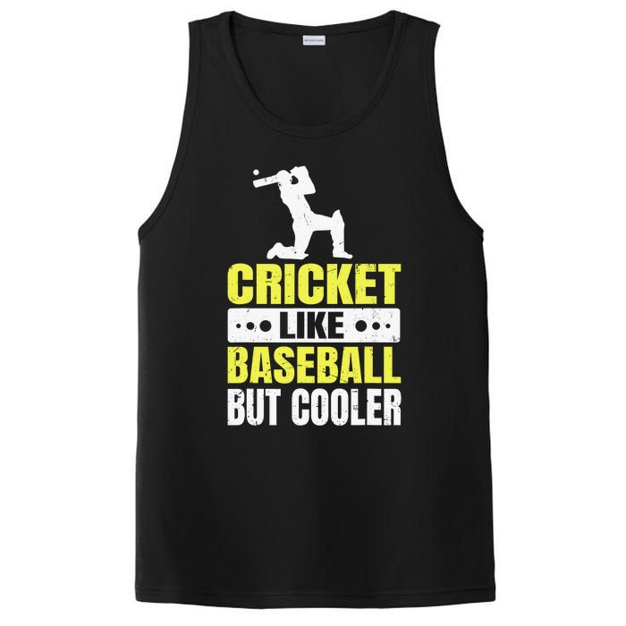 Cricket It’s Like Baseball But Cooler Funny Cricket Player PosiCharge Competitor Tank