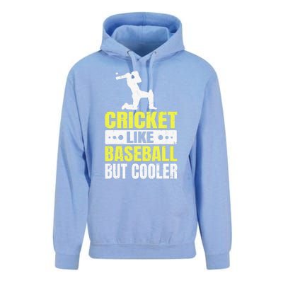 Cricket It’s Like Baseball But Cooler Funny Cricket Player Unisex Surf Hoodie