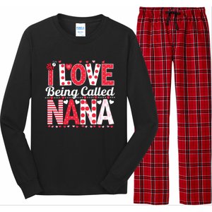 Cute I Love Being Called Nana Ladybug Happy Valentines Day Cute Gift Long Sleeve Pajama Set