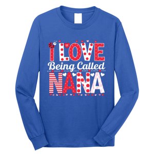 Cute I Love Being Called Nana Ladybug Happy Valentines Day Cute Gift Long Sleeve Shirt