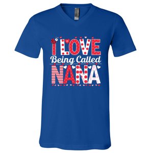 Cute I Love Being Called Nana Ladybug Happy Valentines Day Cute Gift V-Neck T-Shirt