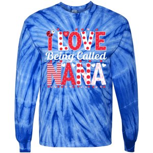 Cute I Love Being Called Nana Ladybug Happy Valentines Day Cute Gift Tie-Dye Long Sleeve Shirt