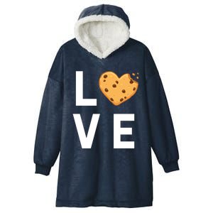 Cute I Love Chocolate Chip Cookies Gift Hooded Wearable Blanket