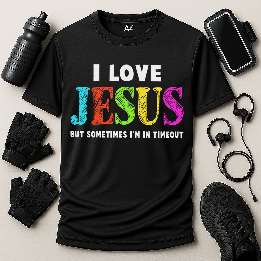 Cute I Love Jesus Christian Faith Gifts Cooling Performance Crew T-Shirt