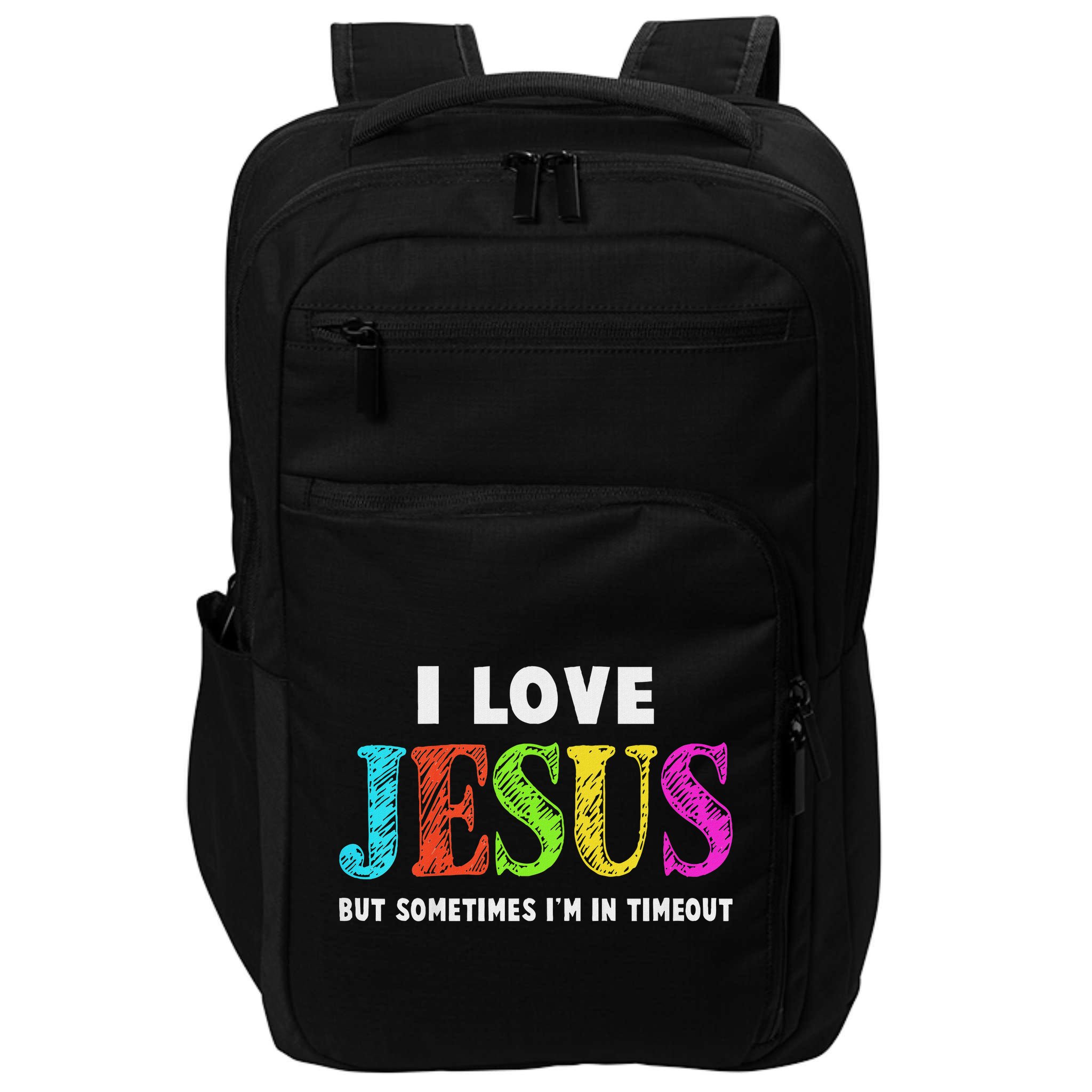 Cute I Love Jesus Christian Faith Gifts Impact Tech Backpack