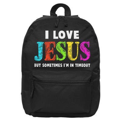 Cute I Love Jesus Christian Faith Gifts 16 in Basic Backpack