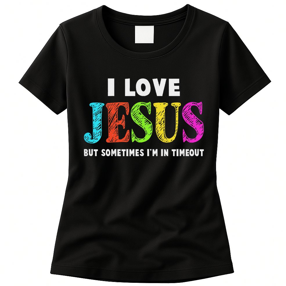 Cute I Love Jesus Christian Faith Gifts Womens T-Shirt