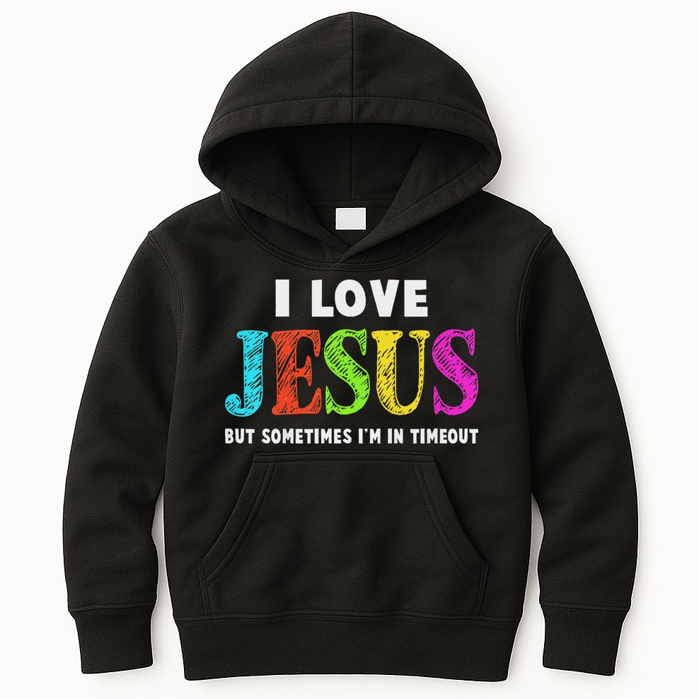 Cute I Love Jesus Christian Faith Gifts Kids Hoodie