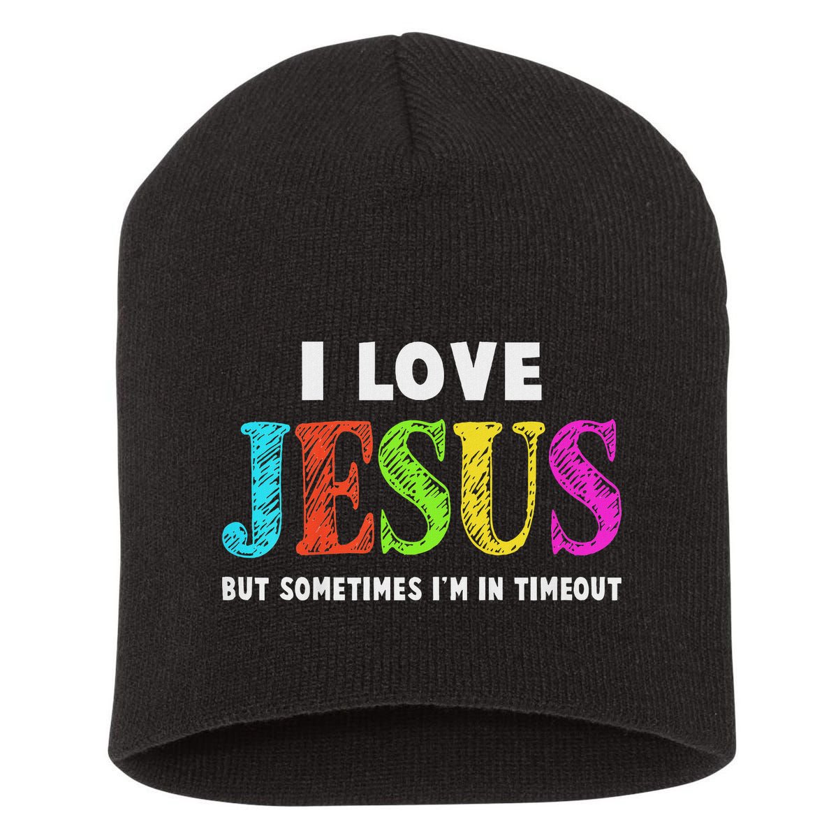 Cute I Love Jesus Christian Faith Gifts Short Acrylic Beanie