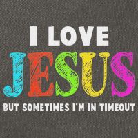 Cute I Love Jesus Christian Faith Gifts Cotton Canvas Backpack