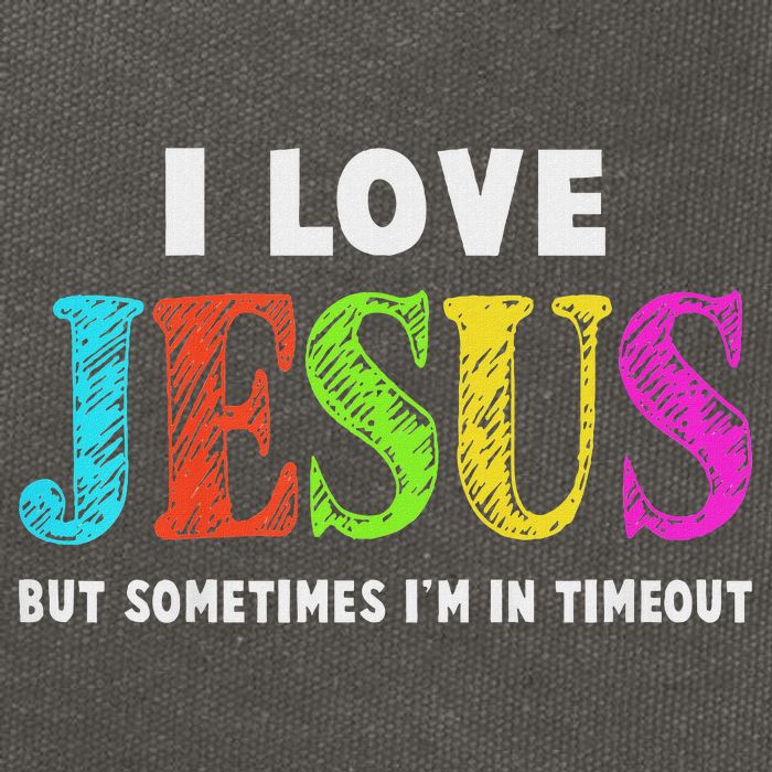 Cute I Love Jesus Christian Faith Gifts Cotton Canvas Backpack