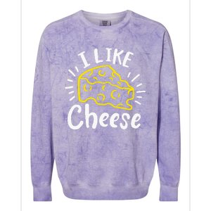 Cheese I Like Cheese Colorblast Crewneck Sweatshirt