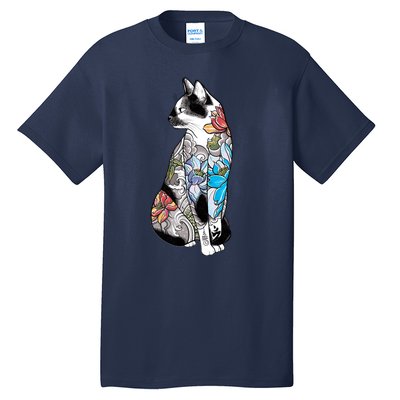 Cat In Lotus Tattoo Tall T-Shirt