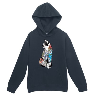 Cat In Lotus Tattoo Urban Pullover Hoodie