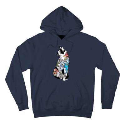 Cat In Lotus Tattoo Tall Hoodie