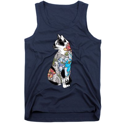 Cat In Lotus Tattoo Tank Top