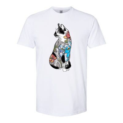 Cat In Lotus Tattoo Softstyle CVC T-Shirt