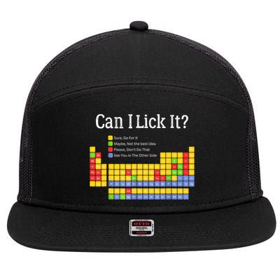 Can I Lick It Periodic Table Teacher Student  7 Panel Mesh Trucker Snapback Hat