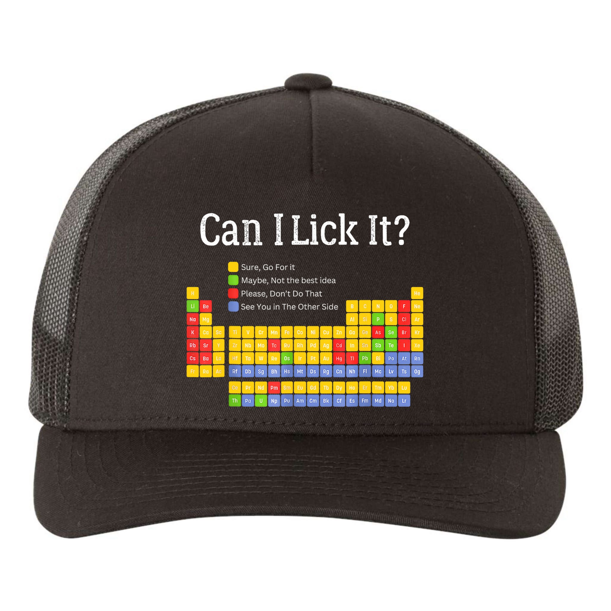 Can I Lick It Periodic Table Teacher Student  Yupoong Adult 5-Panel Trucker Hat
