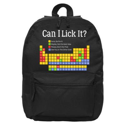Can I Lick It Periodic Table Teacher Student  16 in Basic Backpack