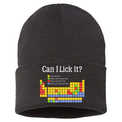 Can I Lick It Periodic Table Teacher Student  Sustainable Knit Beanie