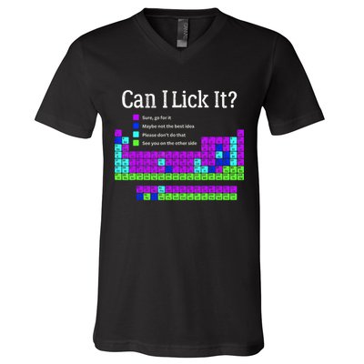 Can I Lick It Periodic Table Teacher Student V-Neck T-Shirt