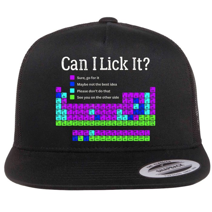 Can I Lick It Periodic Table Teacher Student Flat Bill Trucker Hat