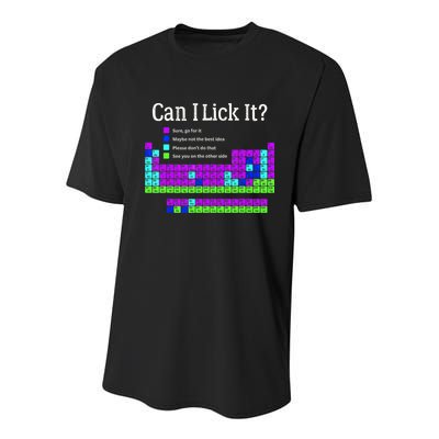 Can I Lick It Periodic Table Teacher Student Youth Performance Sprint T-Shirt