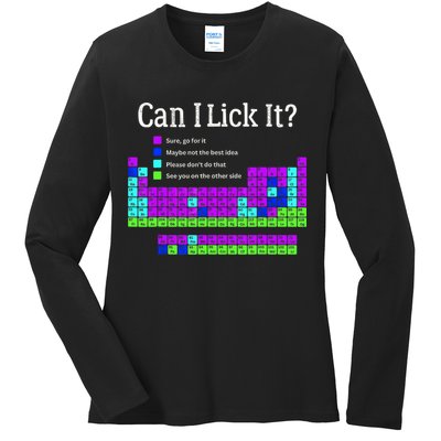 Can I Lick It Periodic Table Teacher Student Ladies Long Sleeve Shirt