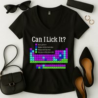 Can I Lick It Periodic Table Teacher Student Women's V-Neck T-Shirt