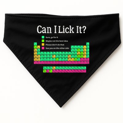 Can I Lick It Periodic Table Teacher Student  USA-Made Doggie Bandana