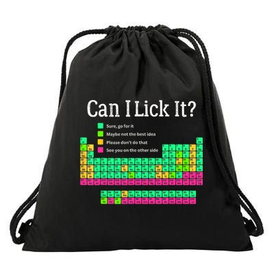 Can I Lick It Periodic Table Teacher Student  Drawstring Bag