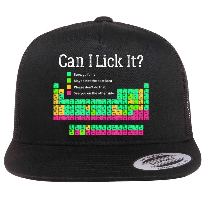 Can I Lick It Periodic Table Teacher Student  Flat Bill Trucker Hat