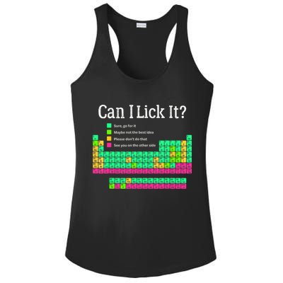 Can I Lick It Periodic Table Teacher Student  Ladies PosiCharge Competitor Racerback Tank
