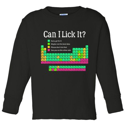 Can I Lick It Periodic Table Teacher Student  Toddler Long Sleeve Shirt