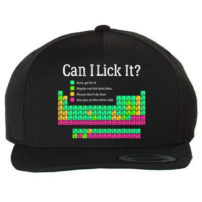 Can I Lick It Periodic Table Teacher Student  Wool Snapback Cap
