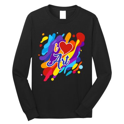 Cool I Love Art Teacher Artist Gift Supplies Long Sleeve Shirt