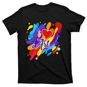 Cool I Love Art Teacher Artist Gift Supplies T-Shirt