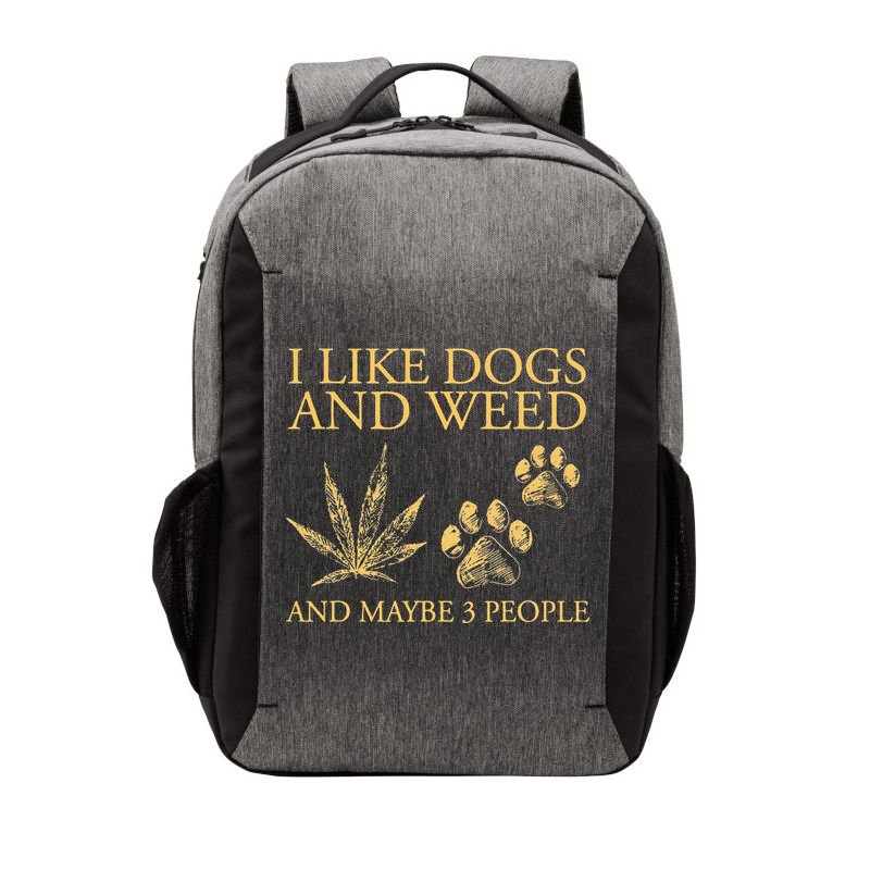 Cannabis I Like Dogs And Weed And Maybe 3 People Vector Backpack