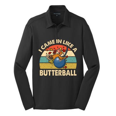 Came In Like A Butterball Funny Thanksgiving Silk Touch Performance Long Sleeve Polo