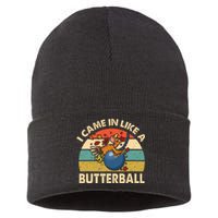 Came In Like A Butterball Funny Thanksgiving Sustainable Knit Beanie