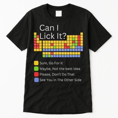 Can I Lick It Funny 100 Days Of School Periodic Table Tall T-Shirt