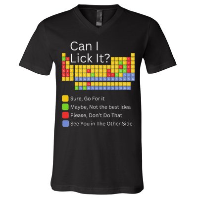 Can I Lick It Funny 100 Days Of School Periodic Table V-Neck T-Shirt