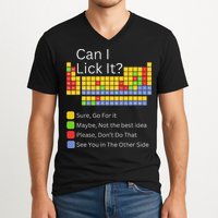 Can I Lick It Funny 100 Days Of School Periodic Table V-Neck T-Shirt