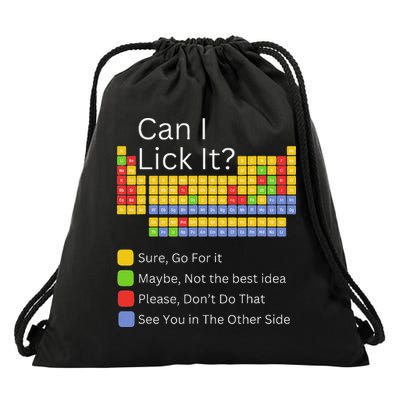 Can I Lick It Funny 100 Days Of School Periodic Table Drawstring Bag