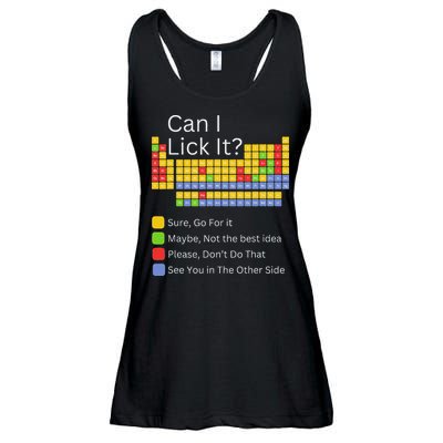 Can I Lick It Funny 100 Days Of School Periodic Table Ladies Essential Flowy Tank