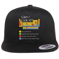 Can I Lick It Funny 100 Days Of School Periodic Table Flat Bill Trucker Hat